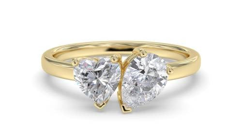 Heart & Pear Two Stone Lab Grown Diamond Rings